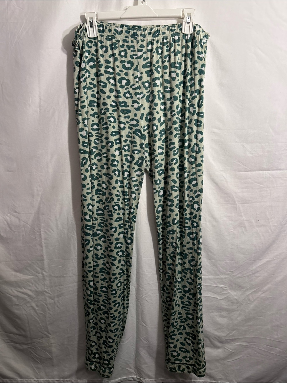 In My Sundays - Leopard-Print Green Button-Front Pajama Set - Picture 3 of 6
